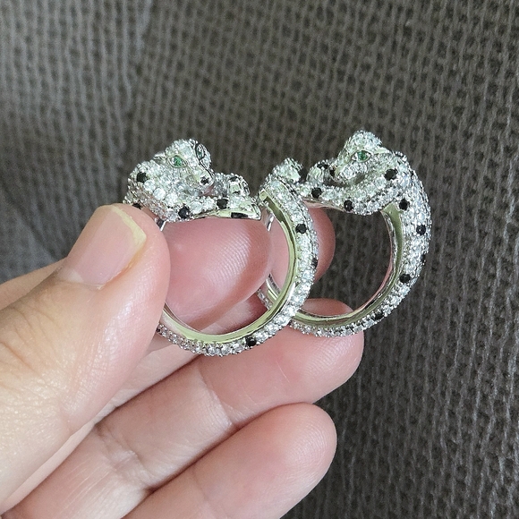 Cote d'Argent Circular Silver🤍 Cheetah Earrings - NWT - Picture 9 of 16